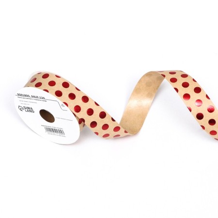 Ribbon for decor and gifts Kraft with embossing 2cm x 5 m-1