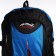 A backpack on a zipper with an increase, 55l, 5 external pockets, blue color