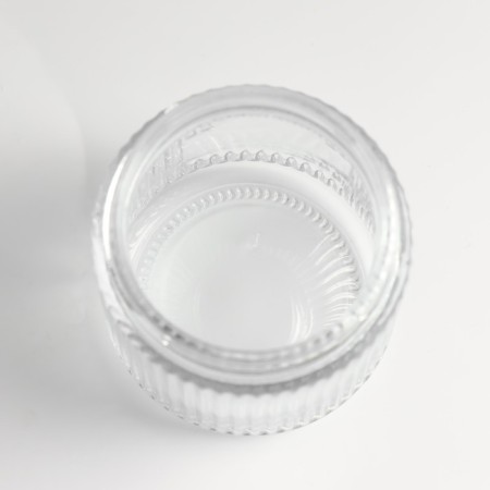 Bank for candles glass with a lid "Vertical strips" transparent 275 ml 7.5x7.5x8.5 cm-3