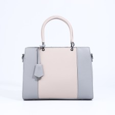 Lightning tout bag, outer pocket, long belt, gray color