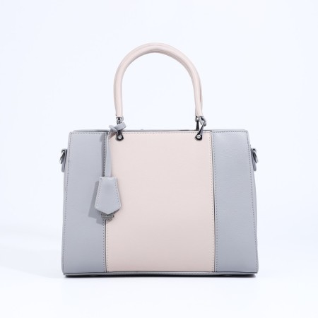 Lightning tout bag, outer pocket, long belt, gray color