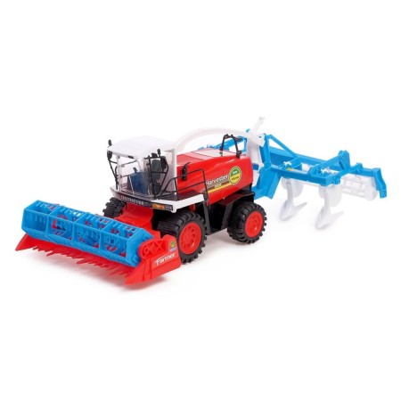 Inertial Tractor "Combine", with a trailer, color mix-3