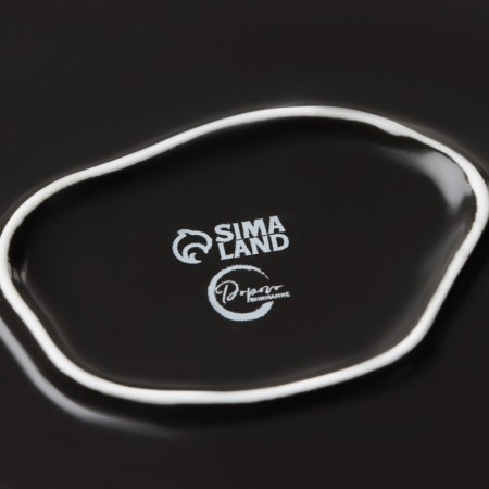 Ceramic black plate "Black marble", 17 cm, black color-7