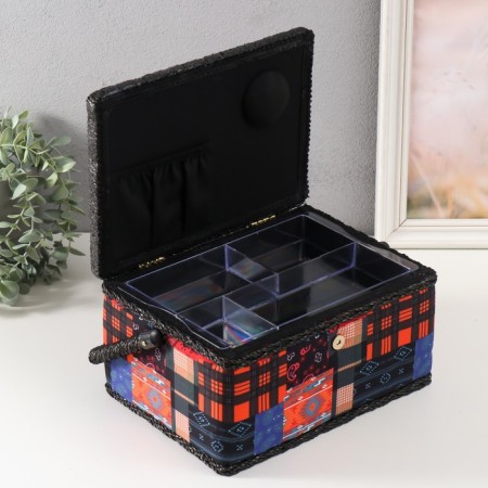 Casket for needlework "Patchwork. Patterns" 19x26x14.5 cm-2