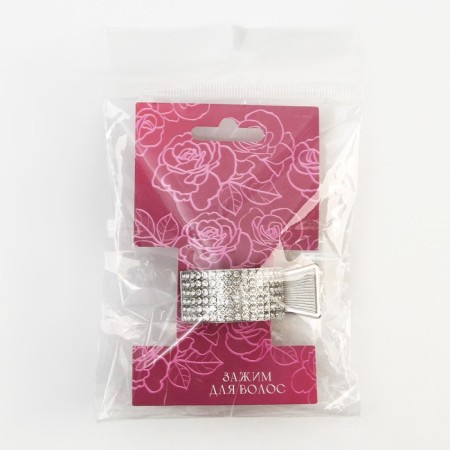 Hair clamp with rhinestones "Tenderness", 3.5 x 4.5 x 1.5 cm-8