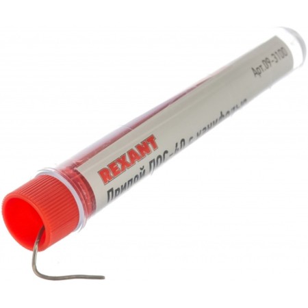Solder with rosin Rexant, 10 g, d = 1 mm, tin 40% lead 60%-2