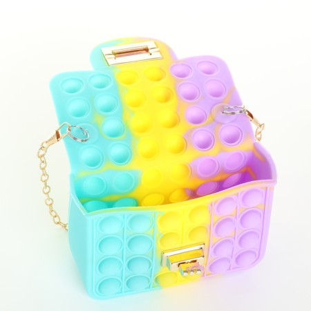 Baby bag on the castle, lilac/yellow/turquoise color-2