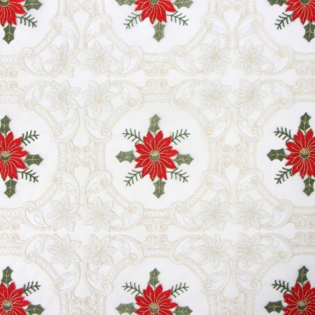 Poansettia tablecloth with embroidery, 85 x 85 ± 5 cm, p/e-3