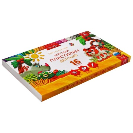 Globus plasticine "Children's", 16 colors, 240 g, soft-2