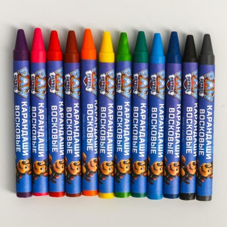 Wax pencils, set 12 colors, height 8 cm, diameter 0.8 cm, puppy patrol-2