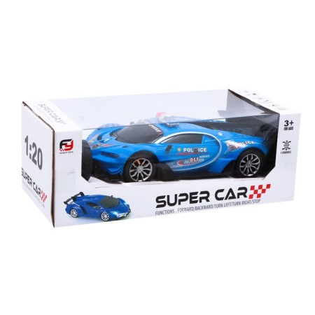 Radio -controlled “Police” machine works on batteries, blue color-4