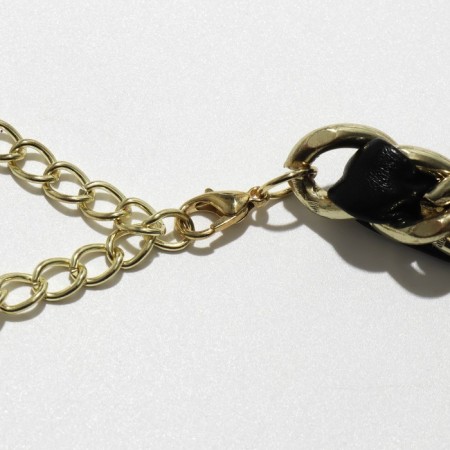 Choker "chain" with a bow, color black metal gold, 48 cm-1