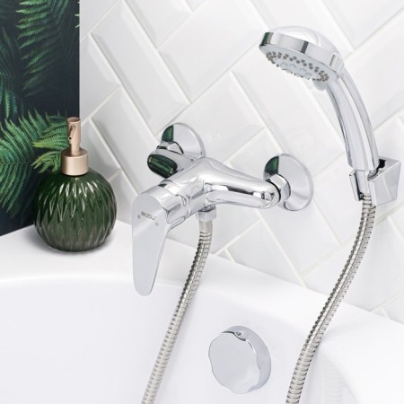 Shower mixer BOOU B8282-4A, shower set, 40 mm cartridge, brass, chrome-1