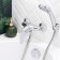 Shower mixer BOOU B8282-4A, shower set, 40 mm cartridge, brass, chrome