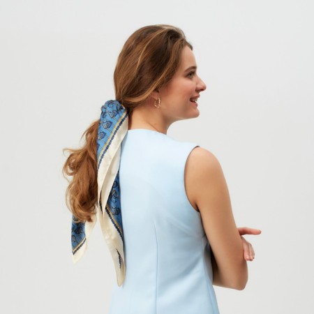 Women's scarf minku rr 70*70 cm, blue color-4