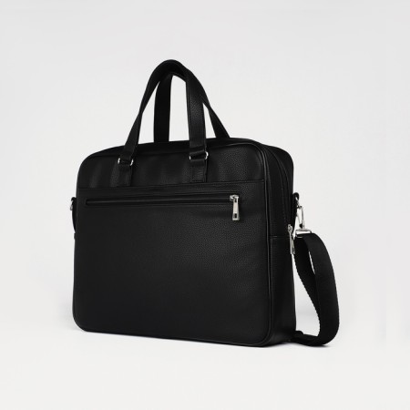 Business Business on a zipper, Textura, 2 external pockets, black color-2