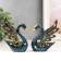 Souvenir Polystone "Blue Swan with Golden Wings" set 2 pcs 2.5x7.5x9 cm