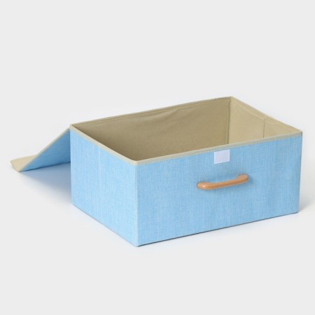 Stellid box for storage with lid LadoM "Francesca", 43 × 30.5 × 18.5 cm, blue color-3