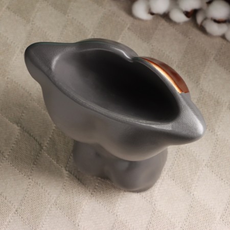 Kashpo - Vase "Men" gray with bronze, 28 cm-4