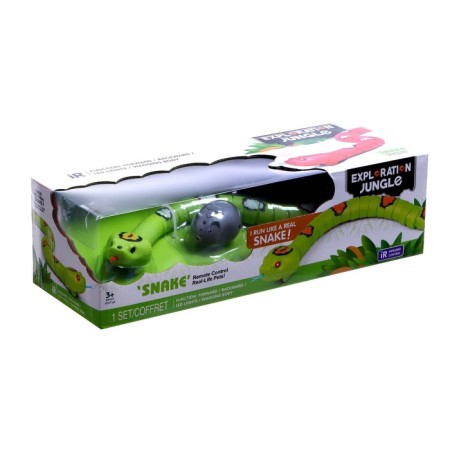 The radio -controlled “jungle” snake works on the battery, the color is green-6