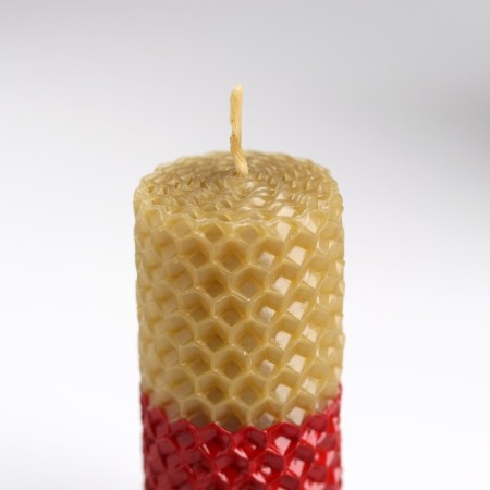 Candle from wax, honey-red, 8 cm-4