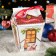 Gift box "Festive house" beige with a bow, 14 x 14 x 21.3 - 9.6 x 9.6 x 22 cm
