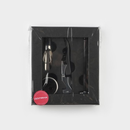 Set for the wine of the Burgundy Dolyan, 4 subjects: drip, corkscrew, ring, thermometer-8