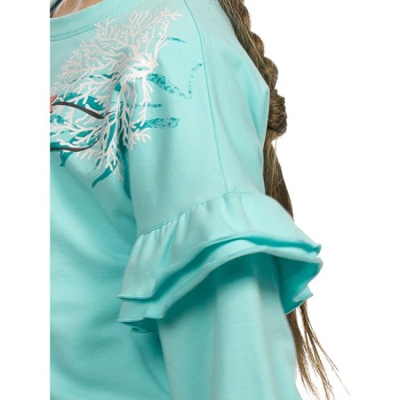 Sweatshirt for girls, height 92 cm, turquoise color-2