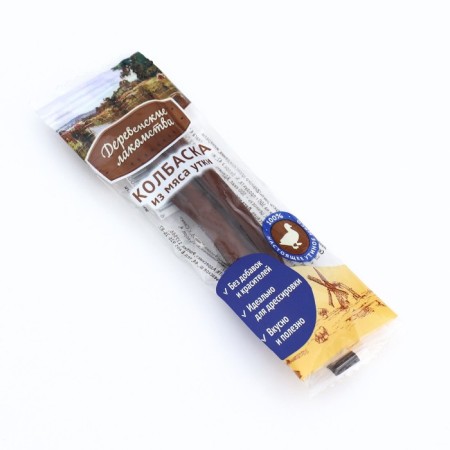 Mini sausages "Village goodies" for dogs, from duck meat, 8 g.