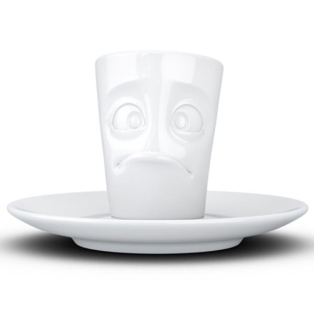 Coffee cup with a saucer TASSEN BUFFLED, 80 ml, white color