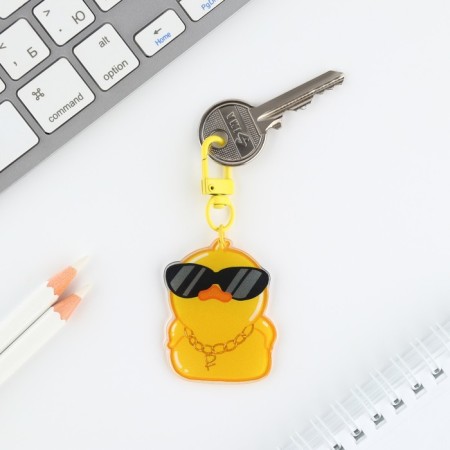 Acrylic "duck" keychain with carbine, 5 x 3.9 cm-2