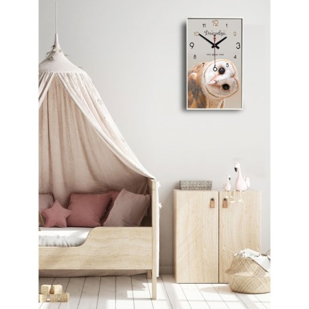 Carty clock is wall-mounted, interior "owl. Act", smooth move, 57 x 35 x 4 cm-1