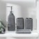 A set of accessories for the Granit bathroom, 4 items (350 ml dispenser, soap dish, 2 glasses), Gray color