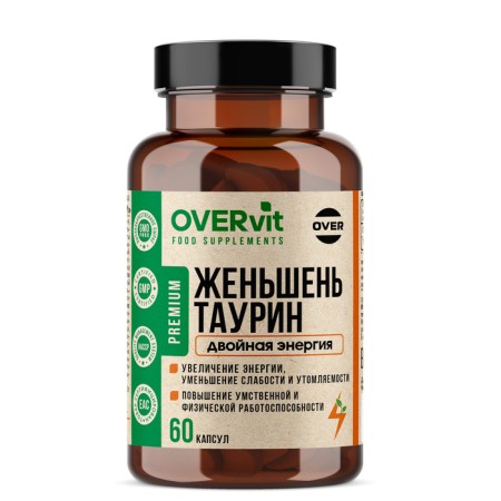Ginseng Overvit with taurin, 60 capsules