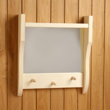Carved mirror with 1 shelf and 3 hooks, 45 × 50 × 10 cm