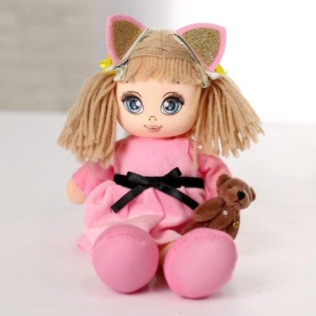 Soft doll "Mia", with a toy, 15x30 cm-2