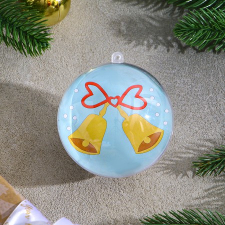 Christmas tree decoration for coloring "Bells" Size: 8 cm; 2 pcs., Brush