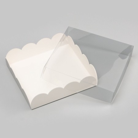 Cookie box, confectionery packaging, white, 16 x 16 x 4 cm-2