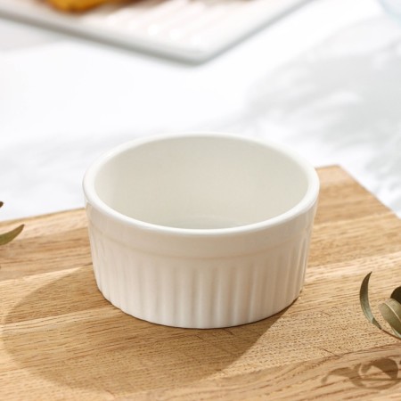 Ramecin from heat -resistant ceramics of the Classic Dilan, 140 ml, 7.5 × 3.5 cm, white color-1