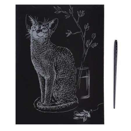 Big engraving with the effect of gold "Abyssinian cat"-2