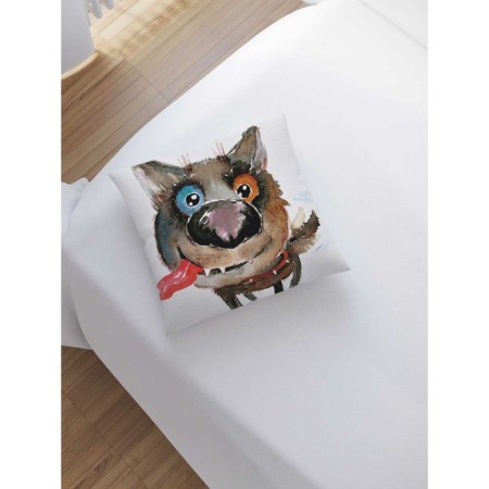 Pillowess decorative "Friendly Dog", on a zipper, size 45x45 cm-1