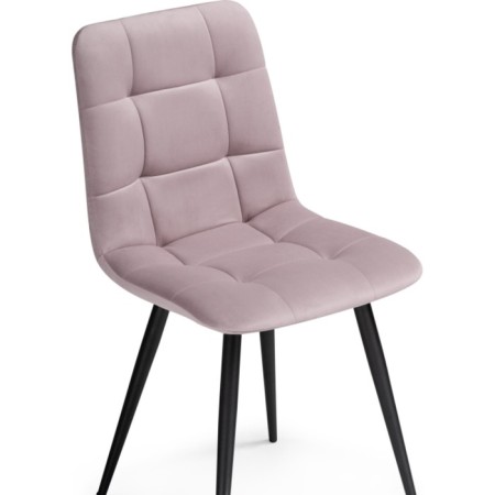 Stool on a metal frame Chilly to metal/velor, black/pink 44x50x85 cm-4