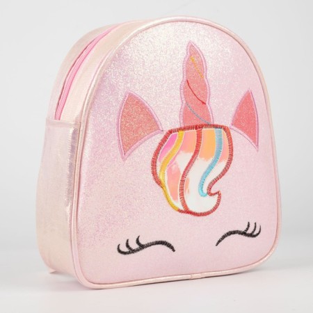 Baby backpack for girls with sparkles "unicorn", pink color-1