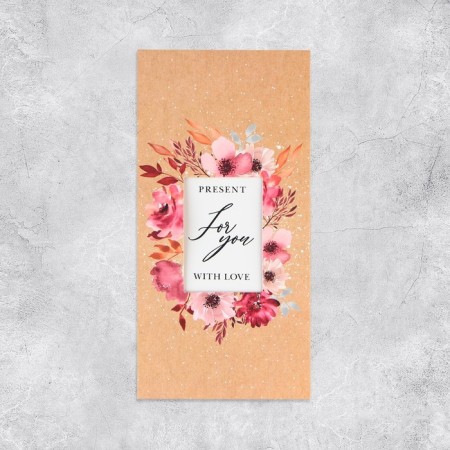 An envelope for money with an additional element "Gift", flowers, handmade, 19 × 9 cm-1