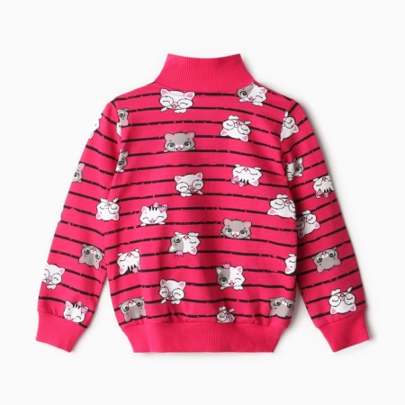 Sweatshirt for girls, color fuchsia, height 92 cm-3