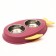 Metal dual bowl on a plastic base 2 x 160 ml, 35 x 23.5 x 5 cm, pink