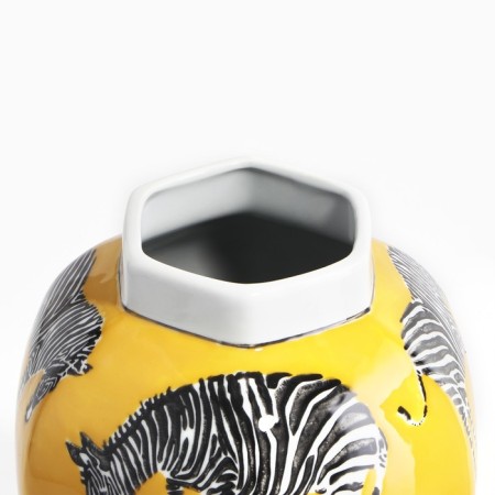 Vase for flowers with a zebra lid 15 x 15 x 35 cm-3