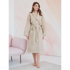 Unisex bathrobe Pamira, size m, beige color
