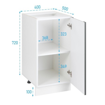 Floor cabinet 400 Helga, 400x500x824, white/olive software MDF-1