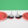 Earrings plastic "goodies" tomatoes, red color